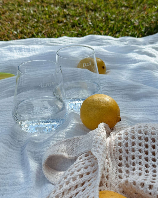 Personalised Stemless Wine Glass